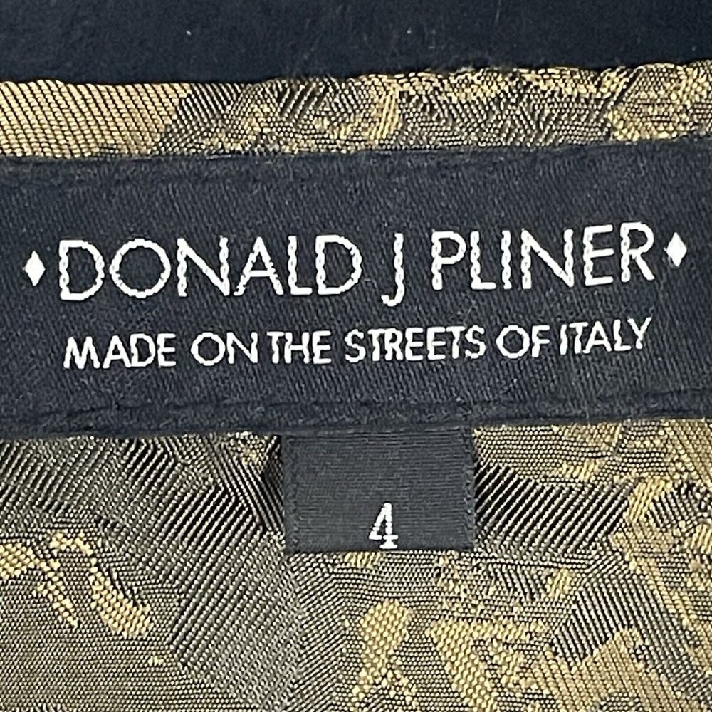 Donald J Pliner Black Suede A Line Mini Skirt Zipped Lined Italy Made Size 4 - Picture 3 of 8
